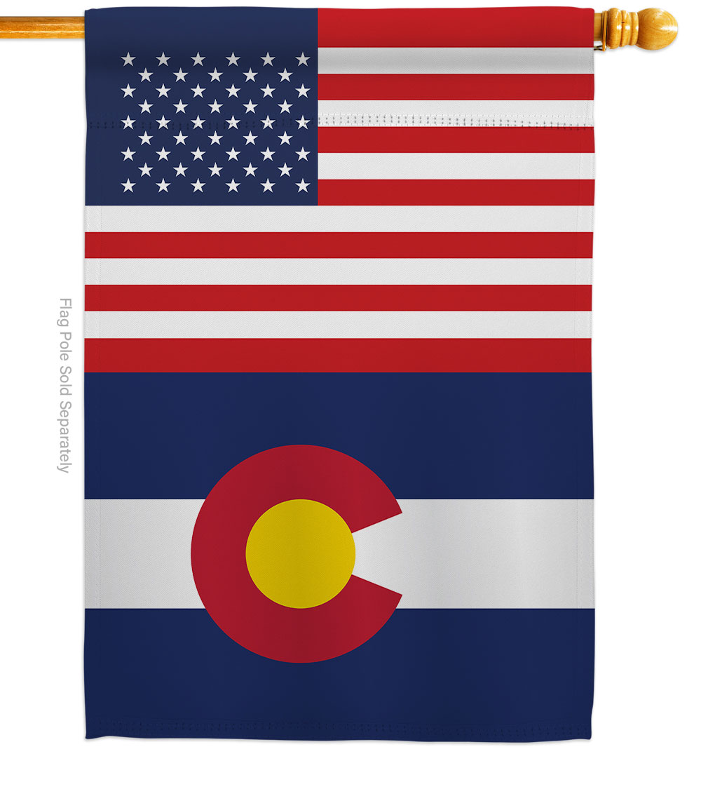 H140756-BO 28 x 40 in. USA Colorado American State Vertical House Flag with Double-Sided Decorative Banner Garden Yard Gift