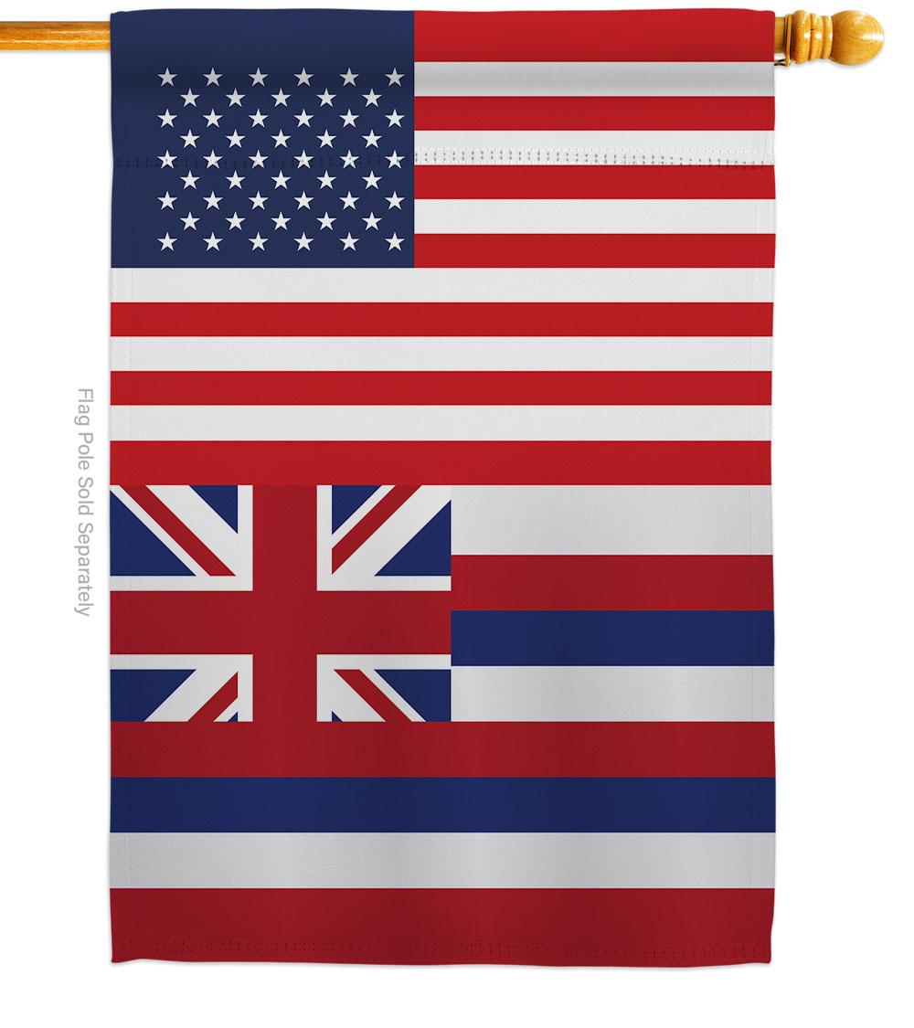 H140762-BO 28 x 40 in. USA Hawaii American State Vertical House Flag with Double-Sided Decorative Banner Garden Yard Gift
