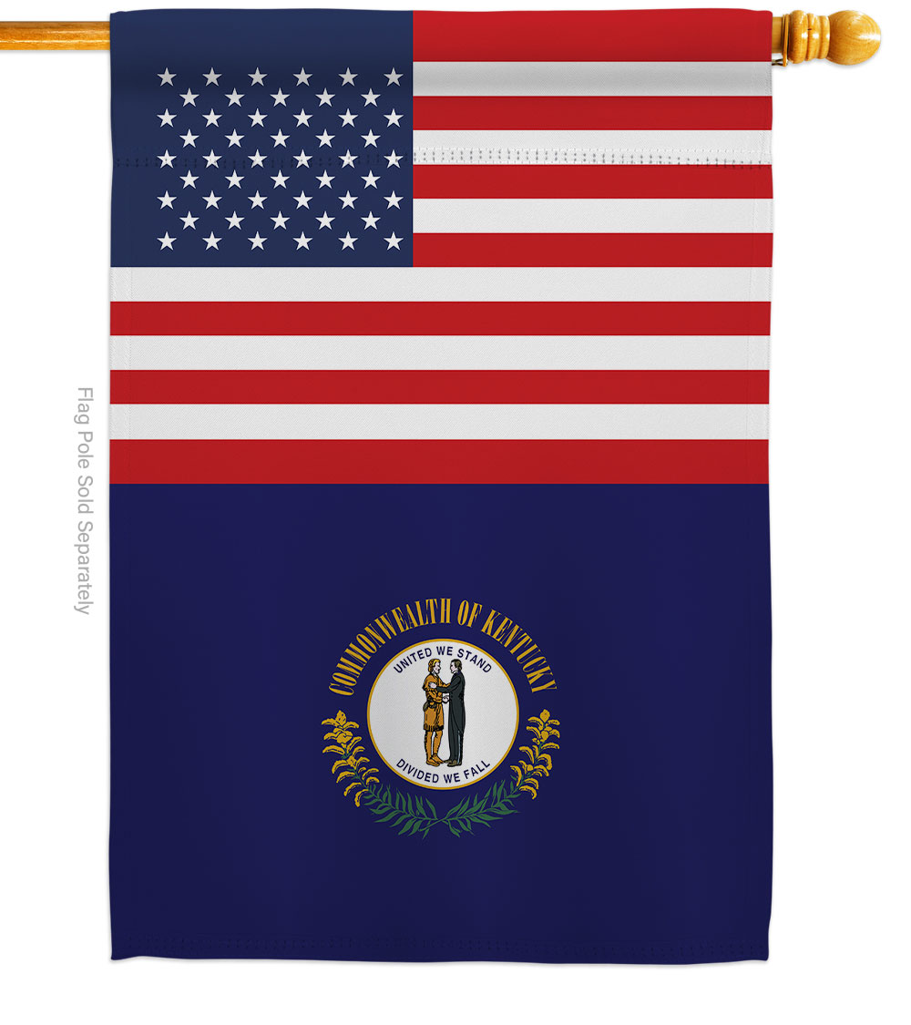 H140768-BO 28 x 40 in. USA Kentucky American State Vertical House Flag with Double-Sided Decorative Banner Garden Yard Gift