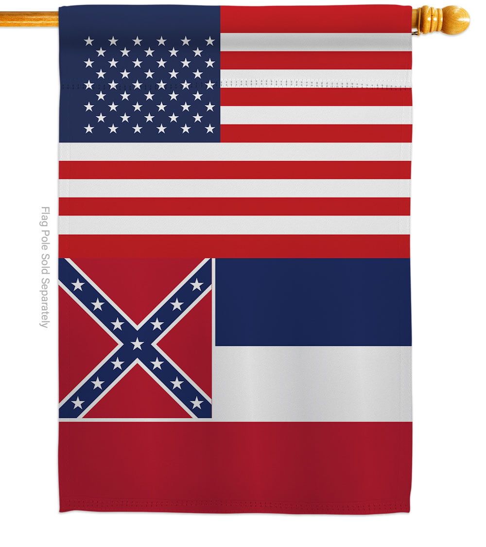 28 x 40 in. USA Mississippi American State Vertical House Flag with Double-Sided Decorative Banner Garden Yard Gift