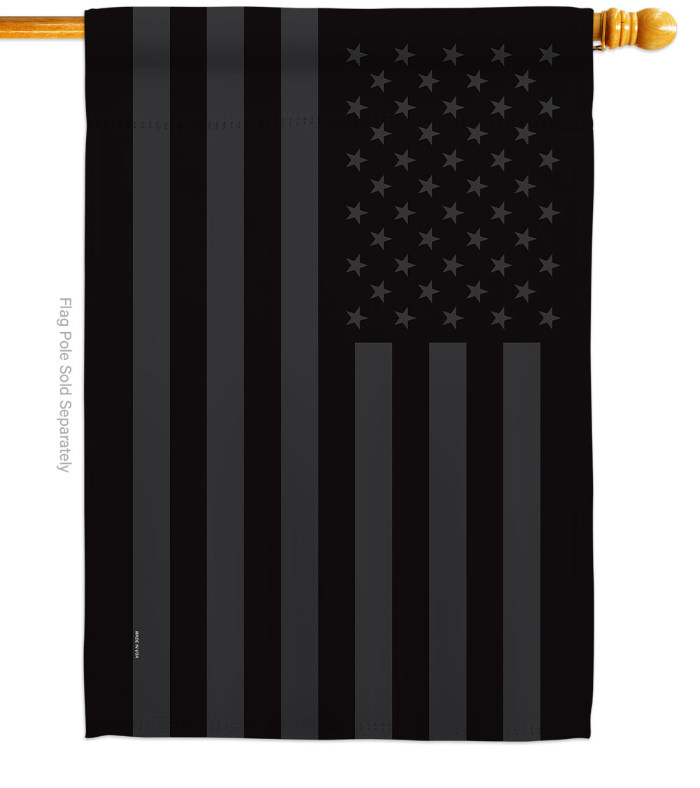 28 x 40 in. All Black America USA Historic Vertical House Flag with Double-Sided Decorative Banner Garden Yard Gift