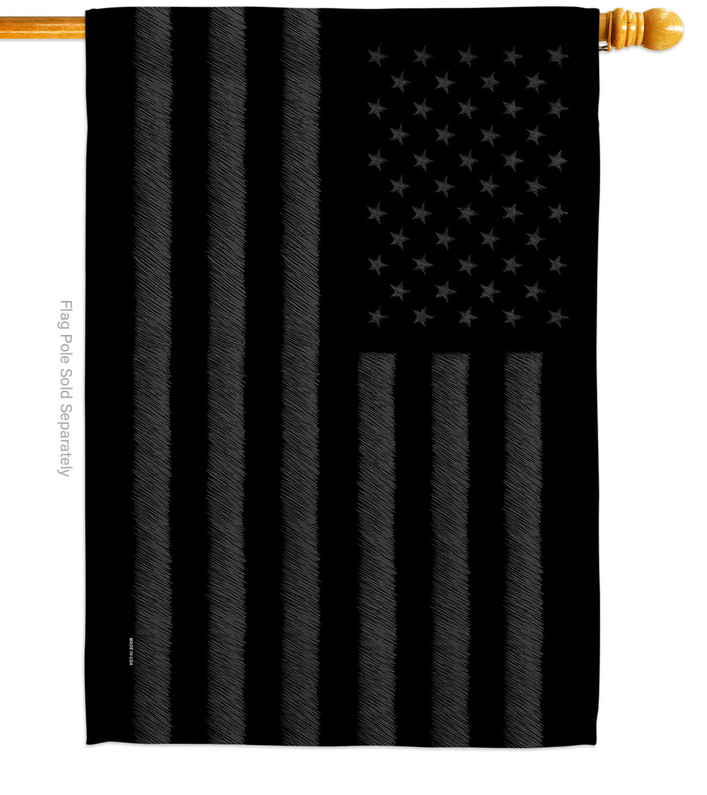 28 x 40 in. Black America USA Historic Vertical House Flag with Double-Sided Decorative Banner Garden Yard Gift