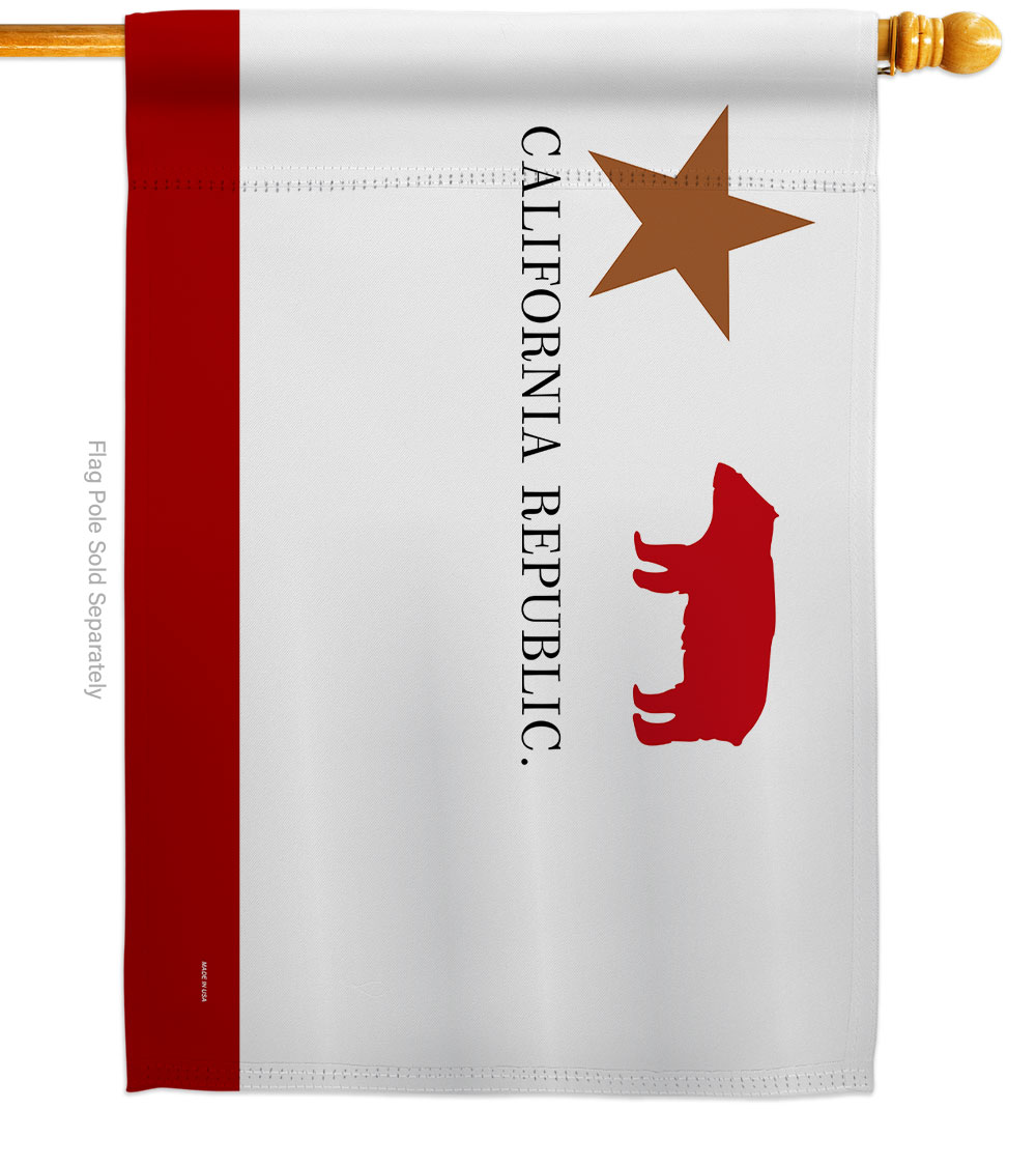 28 x 40 in. First Bear Flag House American State Garden Flag with Double-Sided Decorative Banner Garden Yard Gift