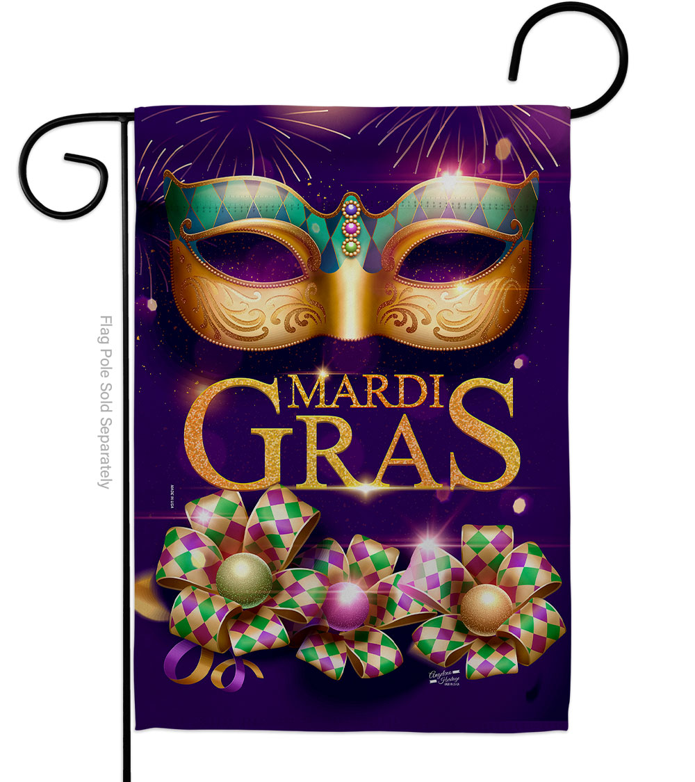 13 x 18.5 in. Masquerade Mardi Gras Springtime Vertical Garden Flag with Double-Sided House Decoration Banner Yard Gift