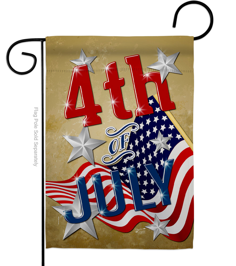 G135072-BO 13 x 18.5 in. 4th of July American Fourth Vertical Garden Flag with Double-Sided House Decoration Banner Yard Gift