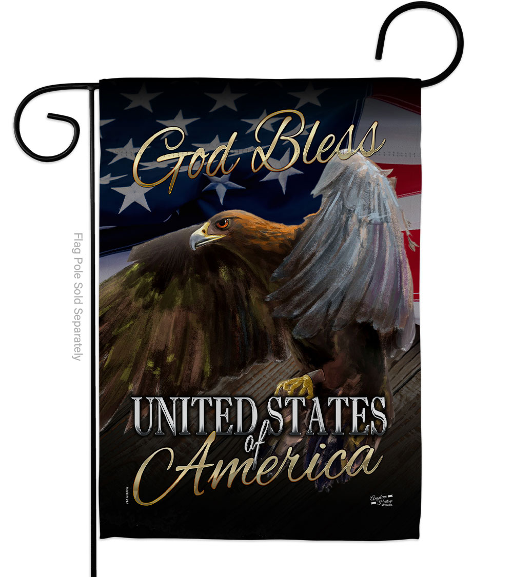G135136-BO 13 x 18.5 in. American Eagle American Star & Stripes Vertical Garden Flag with Double-Sided House Decoration Banner Yard Gift