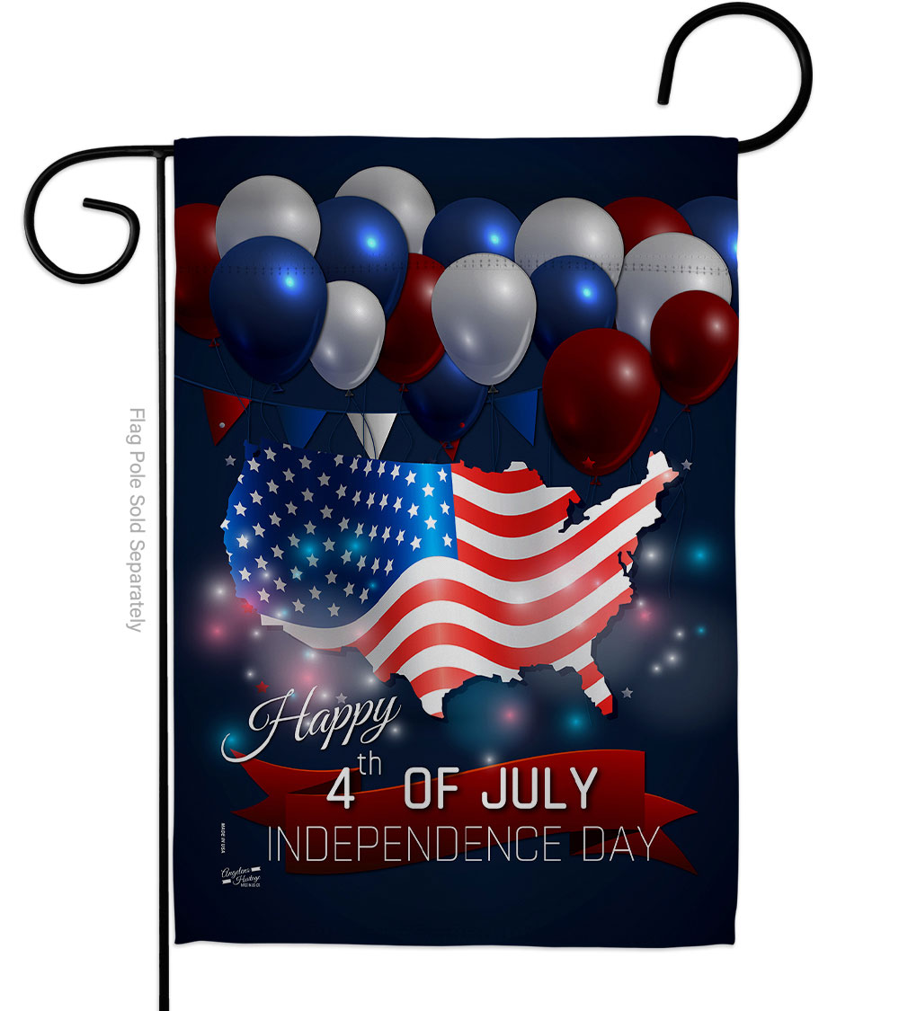 G135156-BO 13 x 18.5 in. July 4th Independence Day American Vertical Garden Flag with Double-Sided House Decoration Banner Yard Gift