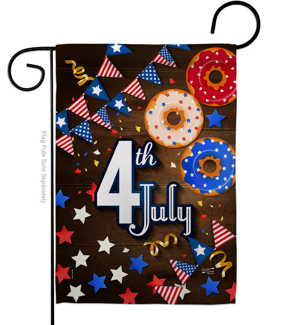 G135203-BO 13 x 18.5 in. 4th July American Fourth of Vertical Garden Flag with Double-Sided House Decoration Banner Yard Gift