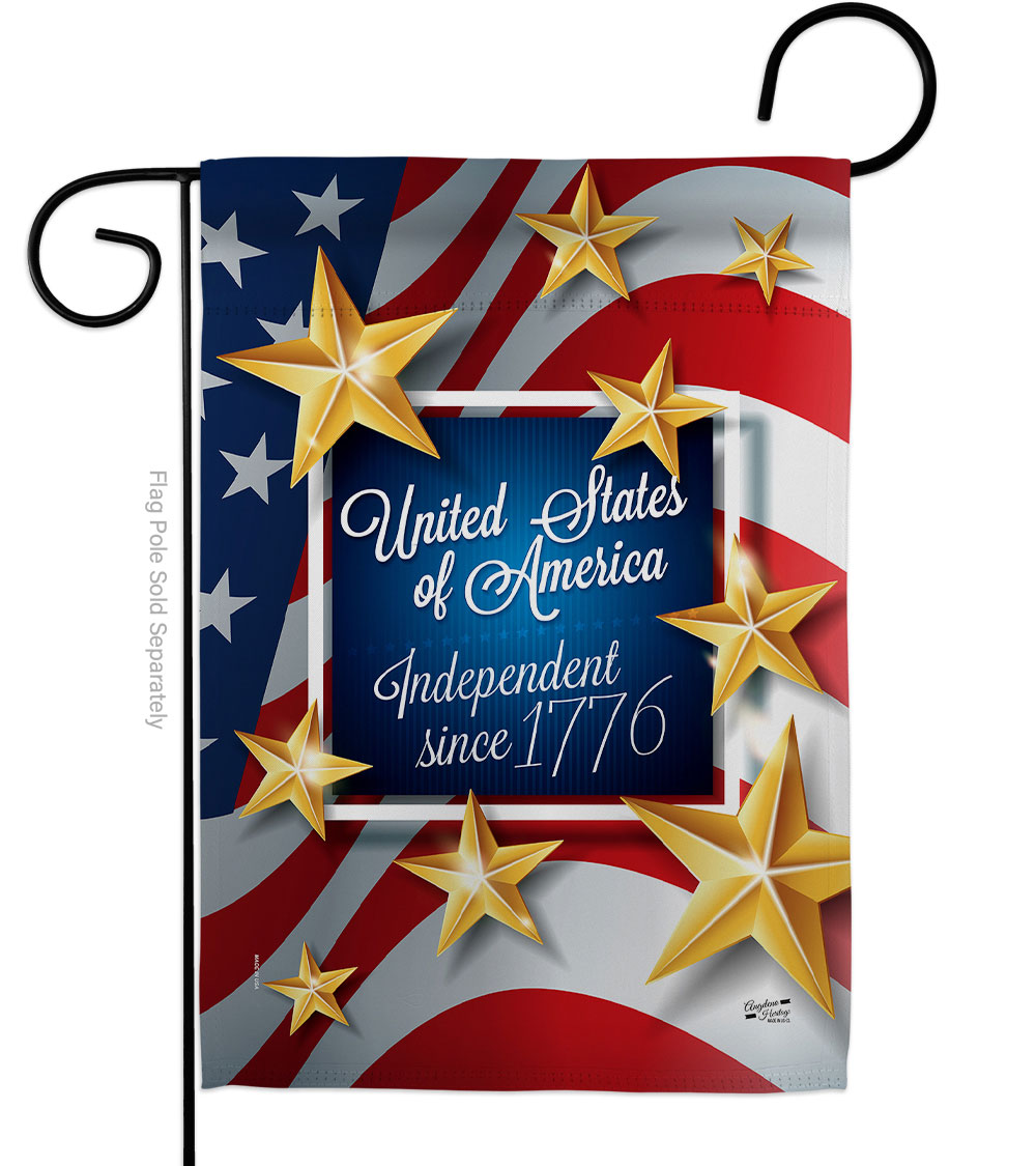 G135219-BO 13 x 18.5 in. Independence Since 1776 American Fourth of July Vertical Garden Flag with Double-Sided House Decoration Banner Yard Gift
