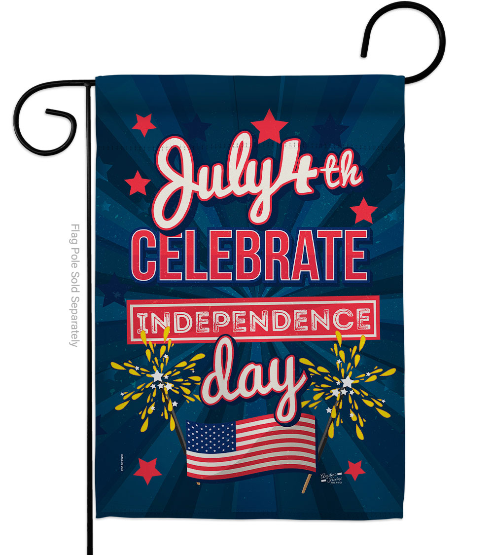 G135238-BO 13 x 18.5 in. Celebrate Independence Day American Fourth of July Vertical Garden Flag with Double-Sided House Decoration Banner Yard Gift -  Angeleno Heritage, G137238-BO