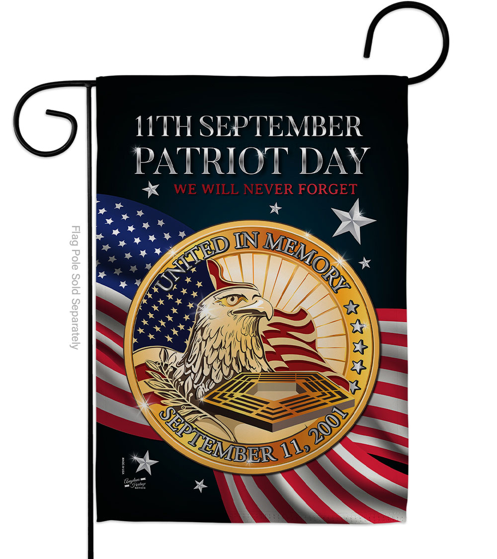 G135288-BO 13 x 18.5 in. Patriot Day 911 American Vertical Garden Flag with Double-Sided House Decoration Banner Yard Gift