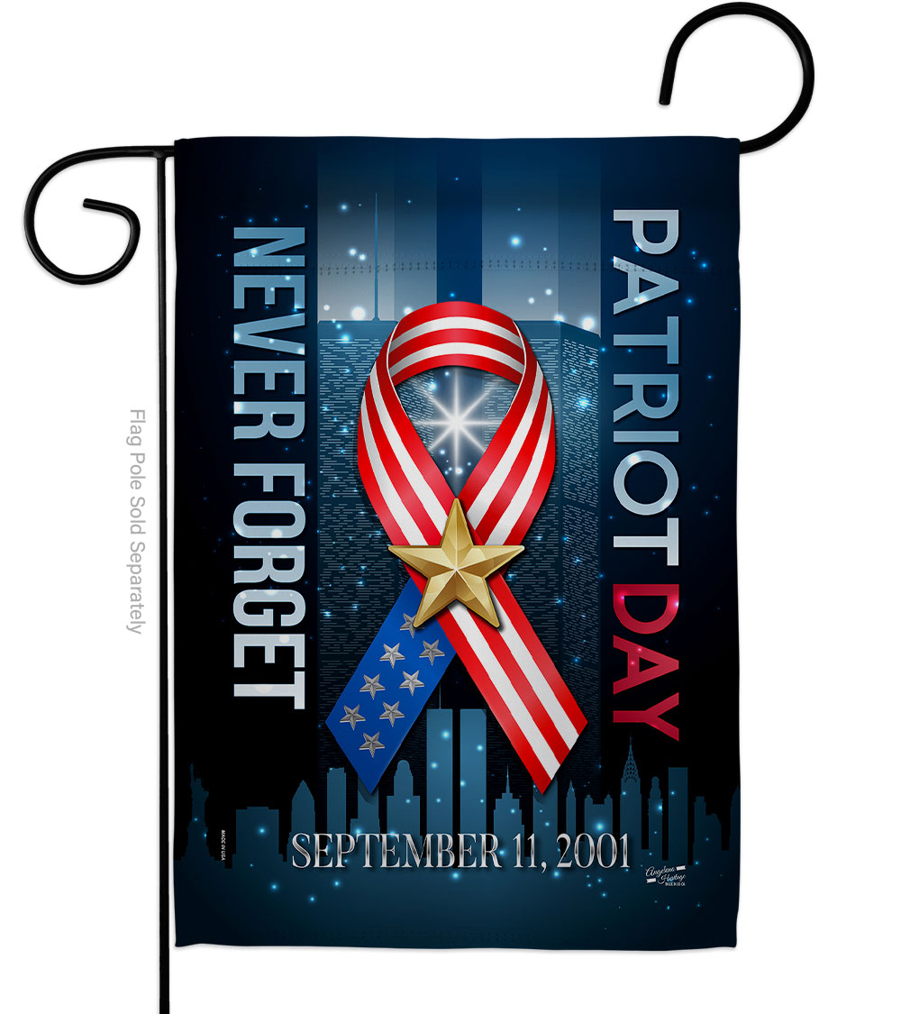 G135290-BO 13 x 18.5 in. 911 Never Forget American Patriot Day Vertical Garden Flag with Double-Sided House Decoration Banner Yard Gift