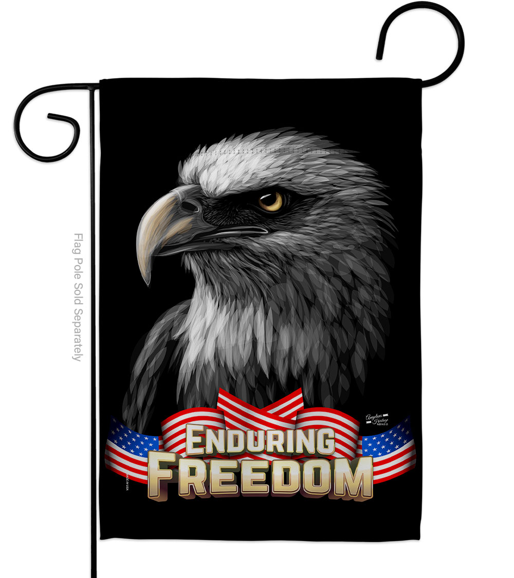 G135372-BO 13 x 18.5 in. Enduring Freedom American Star & Stripes Vertical Garden Flag with Double-Sided House Decoration Banner Yard Gift