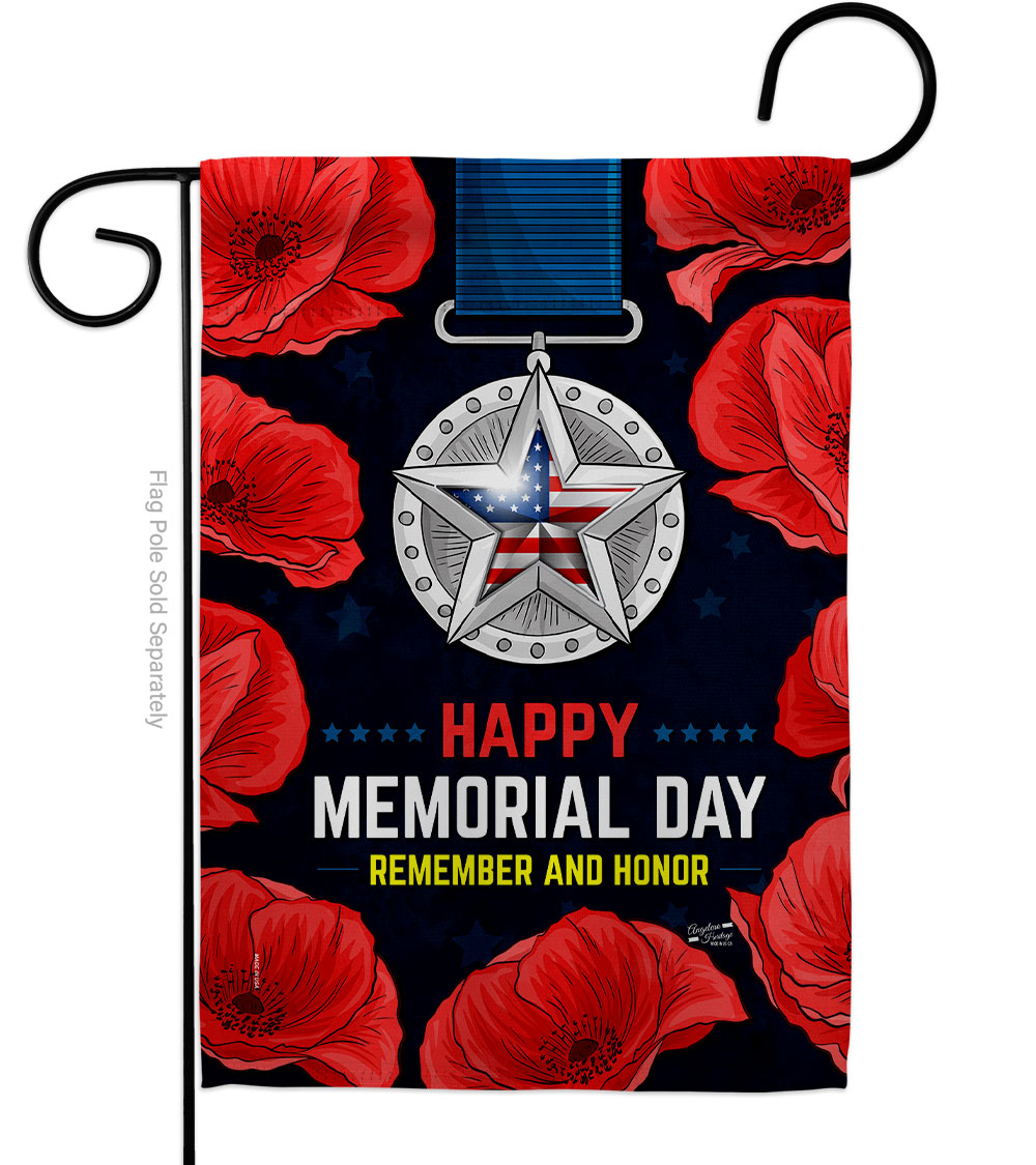 G135497-BO 13 x 18.5 in. Honor Our Hero American Memorial Day Vertical Garden Flag with Double-Sided House Decoration Banner Yard Gift