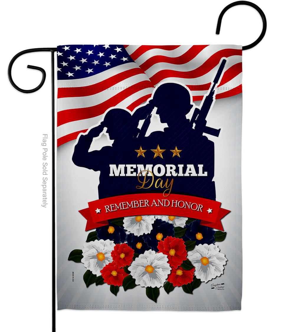 G135499-BO 13 x 18.5 in. Remembrance of Fallen American Memorial Day Vertical Garden Flag with Double-Sided House Decoration Banner Yard Gift