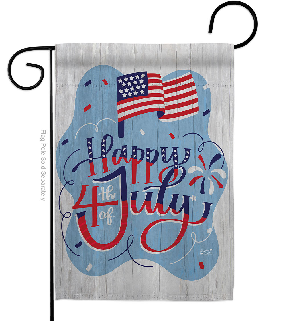 G135555-BO 13 x 18.5 in. Red White July American Fourth of July Vertical Garden Flag with Double-Sided House Decoration Banner Yard Gift