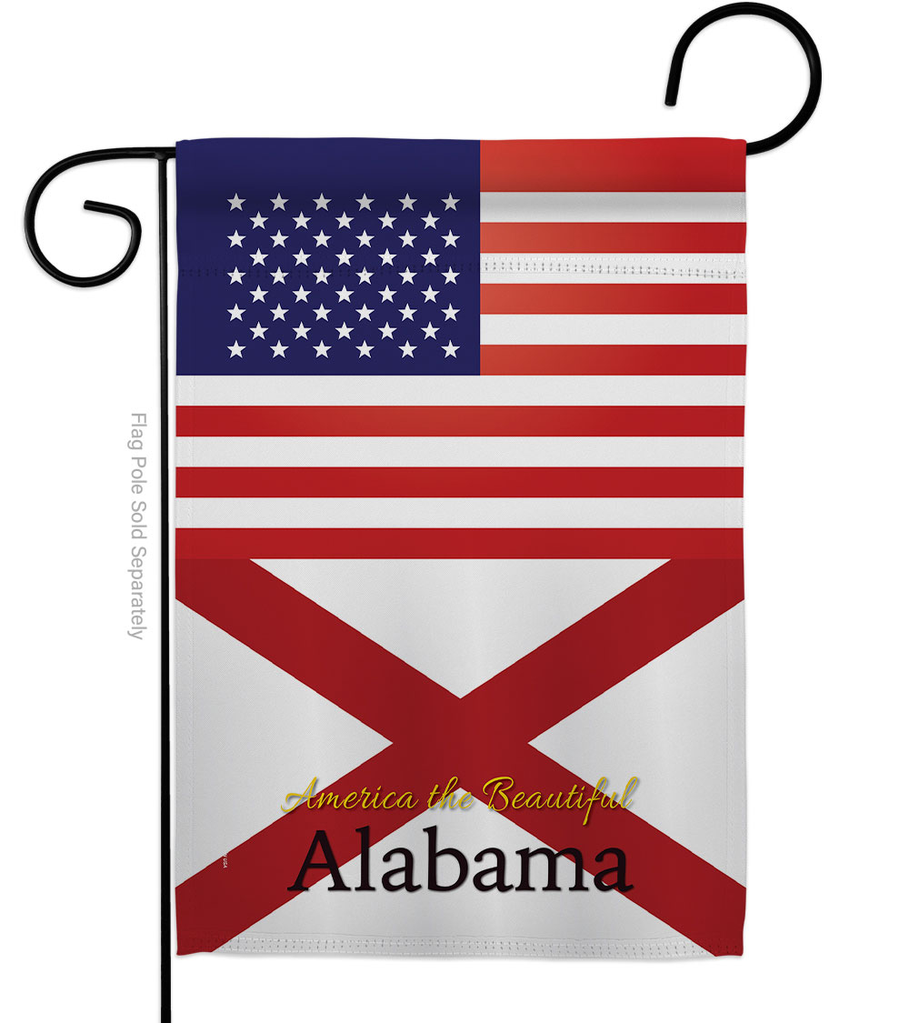 G142552-BO 13 x 18.5 in. USA Alabama American State Vertical Garden Flag with Double-Sided House Decoration Banner Yard Gift