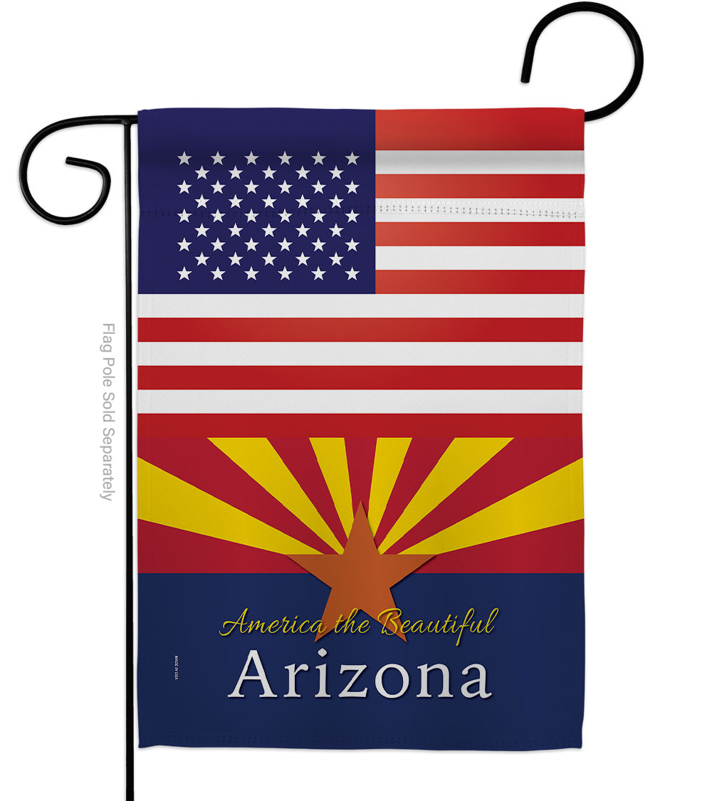 G142554-BO 13 x 18.5 in. USA Arizona American State Vertical Garden Flag with Double-Sided House Decoration Banner Yard Gift