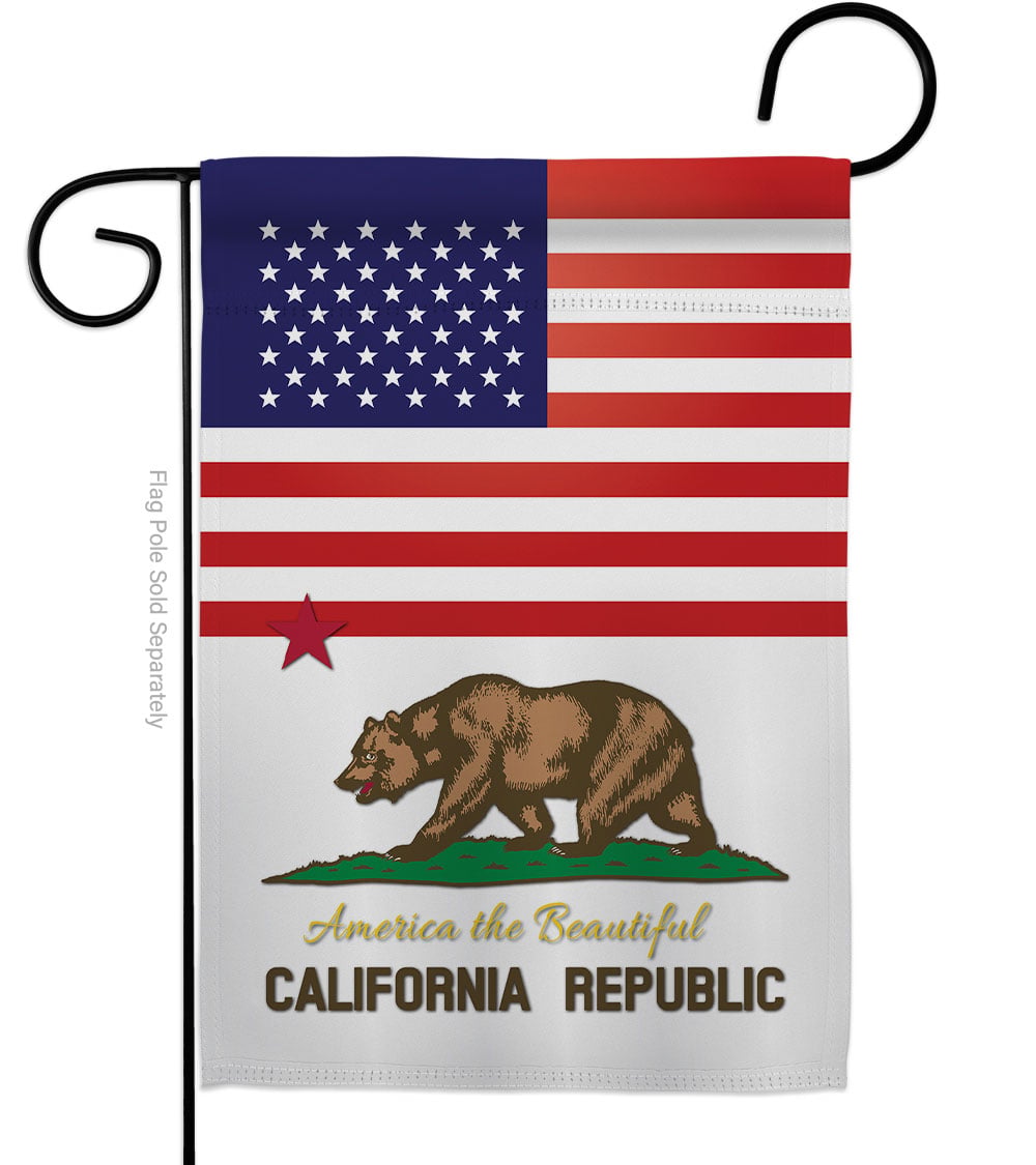 G142556-BO 13 x 18.5 in. USA California American State Vertical Garden Flag with Double-Sided House Decoration Banner Yard Gift