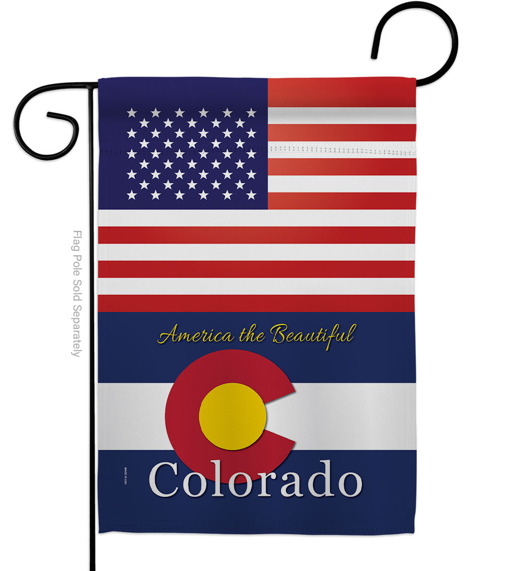G142557-BO 13 x 18.5 in. USA Colorado American State Vertical Garden Flag with Double-Sided House Decoration Banner Yard Gift