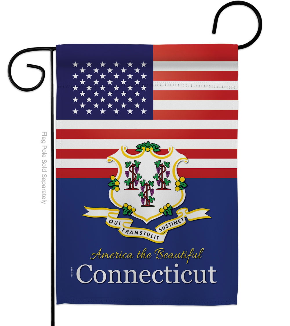 G142558-BO 13 x 18.5 in. USA Connecticut American State Vertical Garden Flag with Double-Sided House Decoration Banner Yard Gift