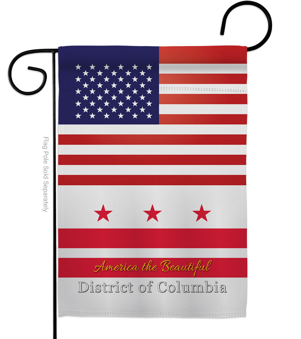 G142560-BO 13 x 18.5 in. USA District of Columbia American State Vertical Garden Flag with Double-Sided House Decoration Banner Yard Gift