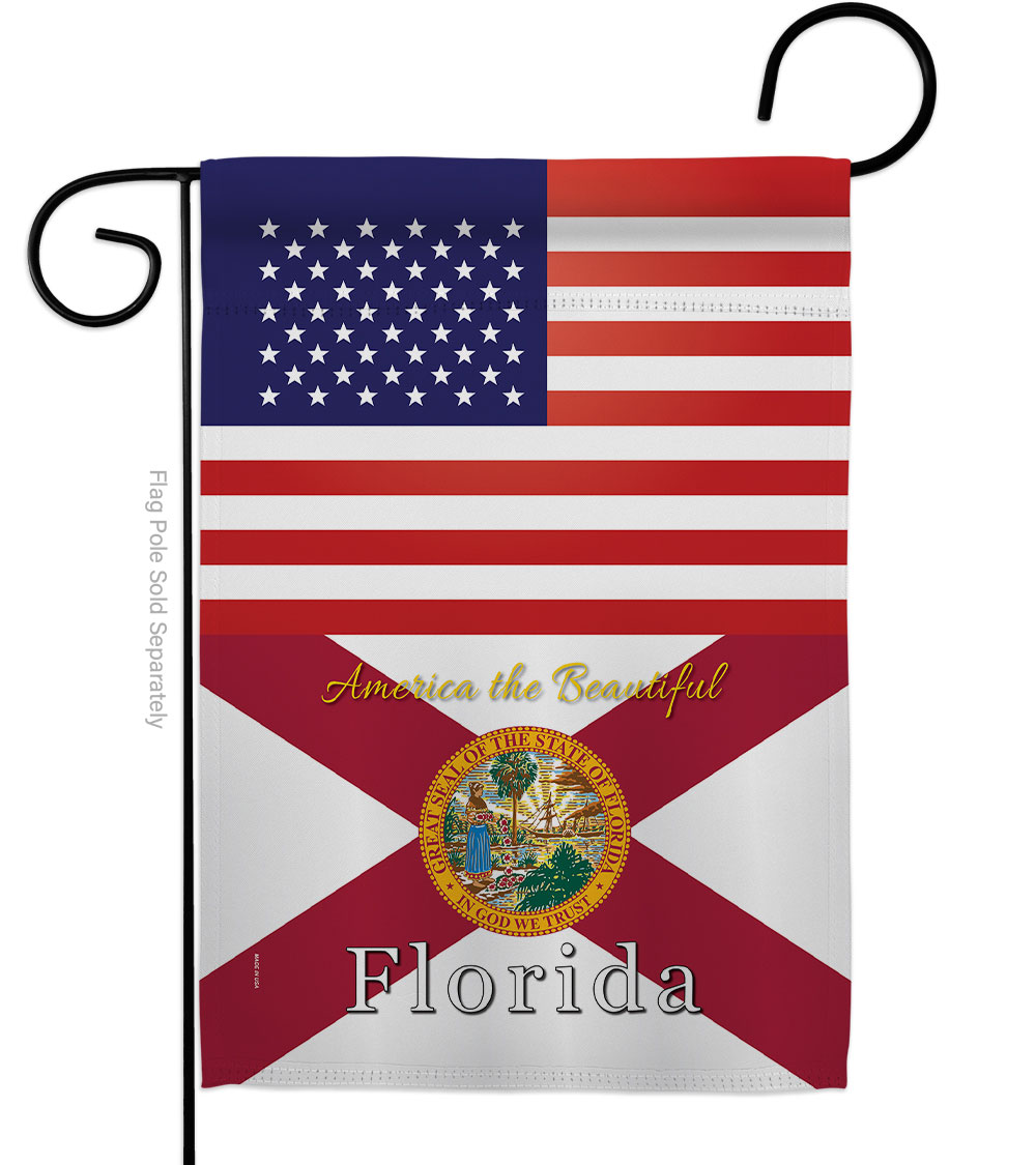 G142561-BO 13 x 18.5 in. USA Florida American State Vertical Garden Flag with Double-Sided House Decoration Banner Yard Gift