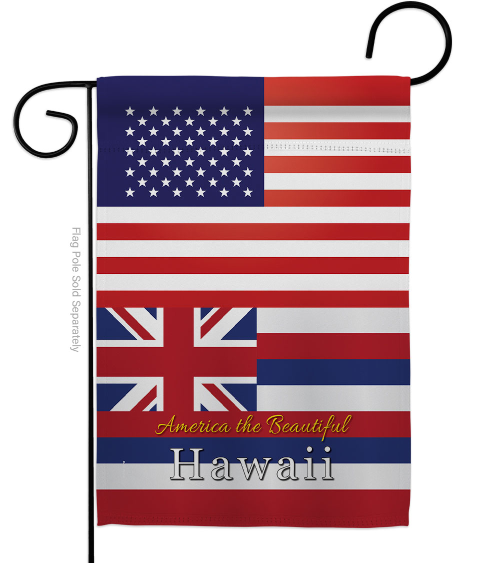 G142563-BO 13 x 18.5 in. USA Hawaii American State Vertical Garden Flag with Double-Sided House Decoration Banner Yard Gift
