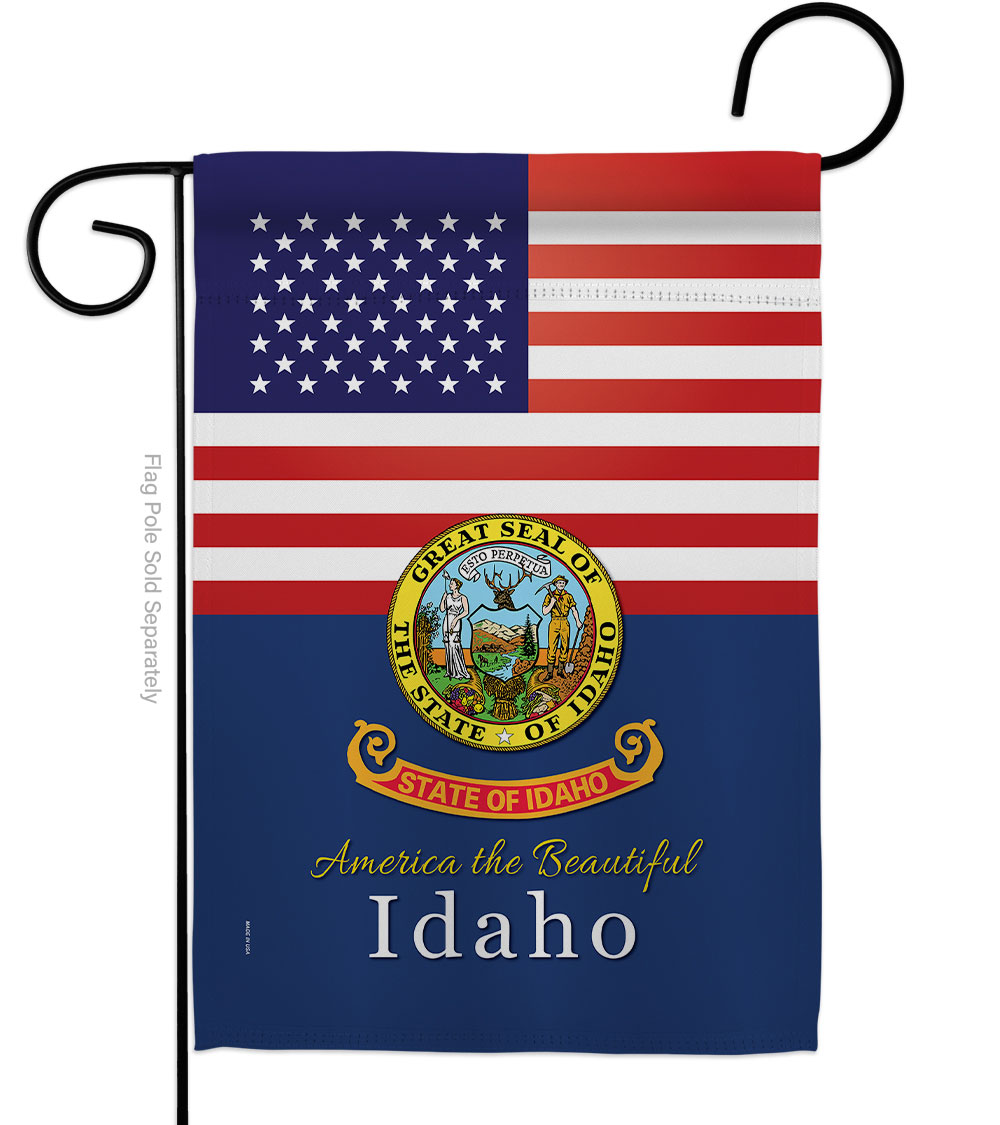 G142564-BO 13 x 18.5 in. USA Idaho American State Vertical Garden Flag with Double-Sided House Decoration Banner Yard Gift