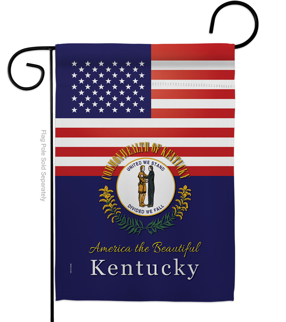 G142569-BO 13 x 18.5 in. USA Kentucky American State Vertical Garden Flag with Double-Sided House Decoration Banner Yard Gift
