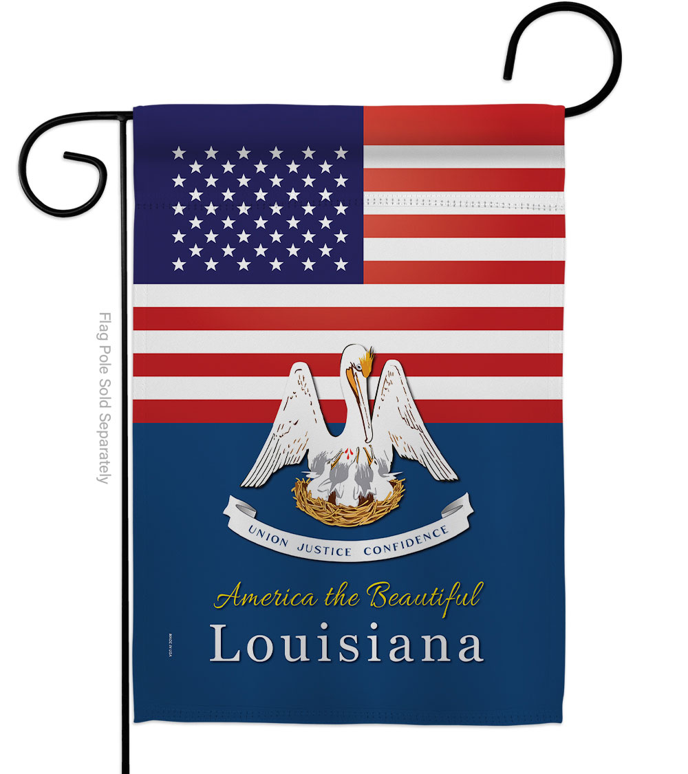G142570-BO 13 x 18.5 in. USA Louisiana American State Vertical Garden Flag with Double-Sided House Decoration Banner Yard Gift