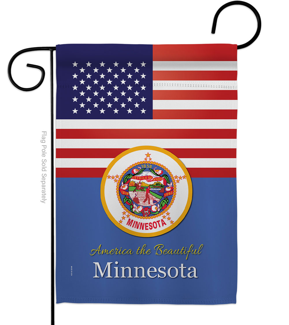 G142575-BO 13 x 18.5 in. USA Minnesota American State Vertical Garden Flag with Double-Sided House Decoration Banner Yard Gift