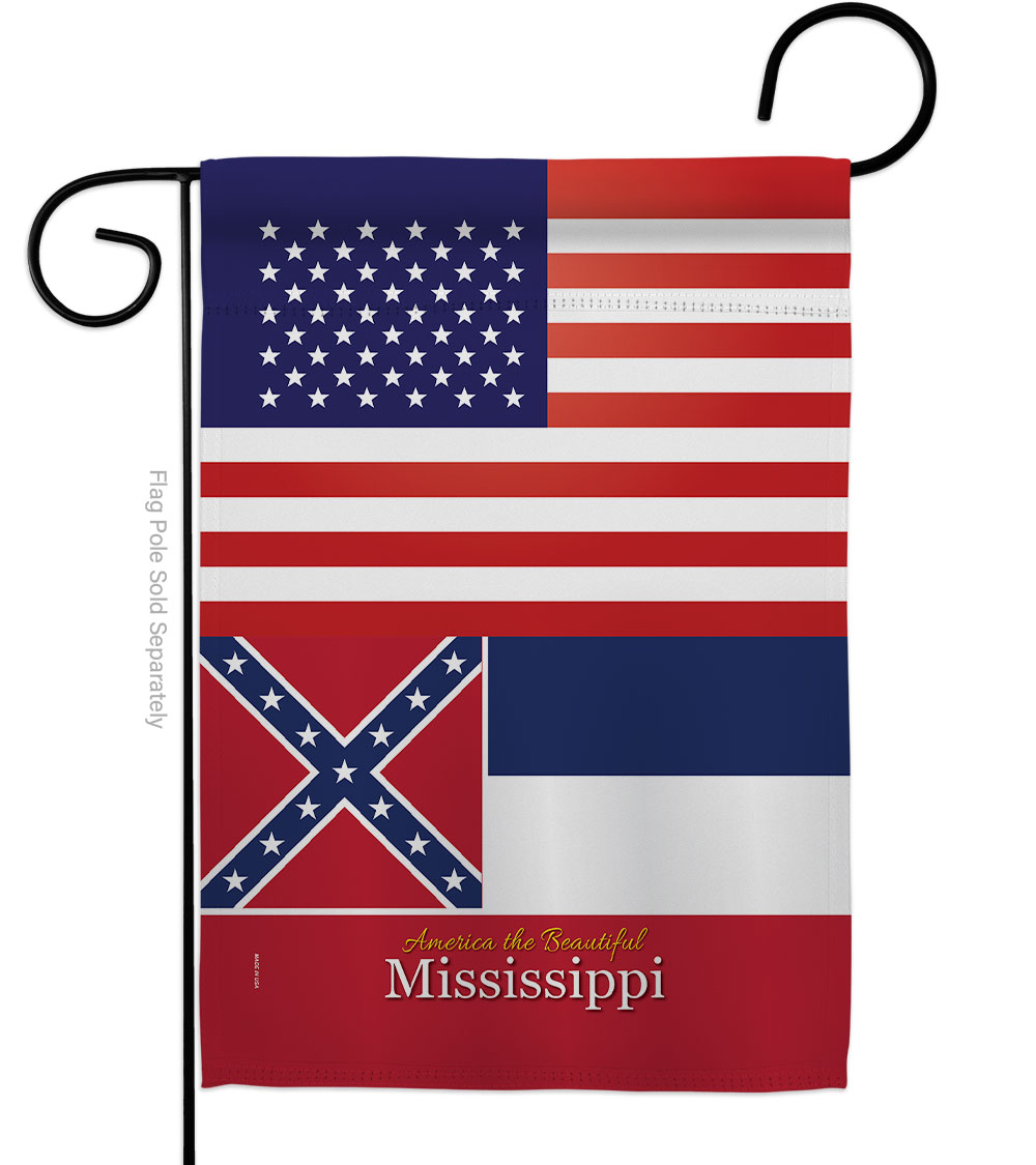 G142576-BO 13 x 18.5 in. USA Mississippi American State Vertical Garden Flag with Double-Sided House Decoration Banner Yard Gift