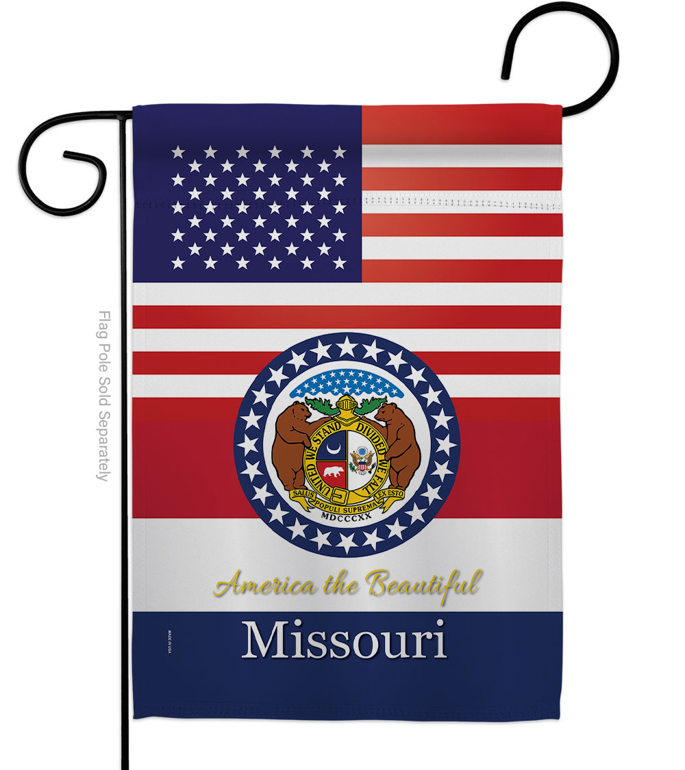 G142577-BO 13 x 18.5 in. USA Missouri American State Vertical Garden Flag with Double-Sided House Decoration Banner Yard Gift