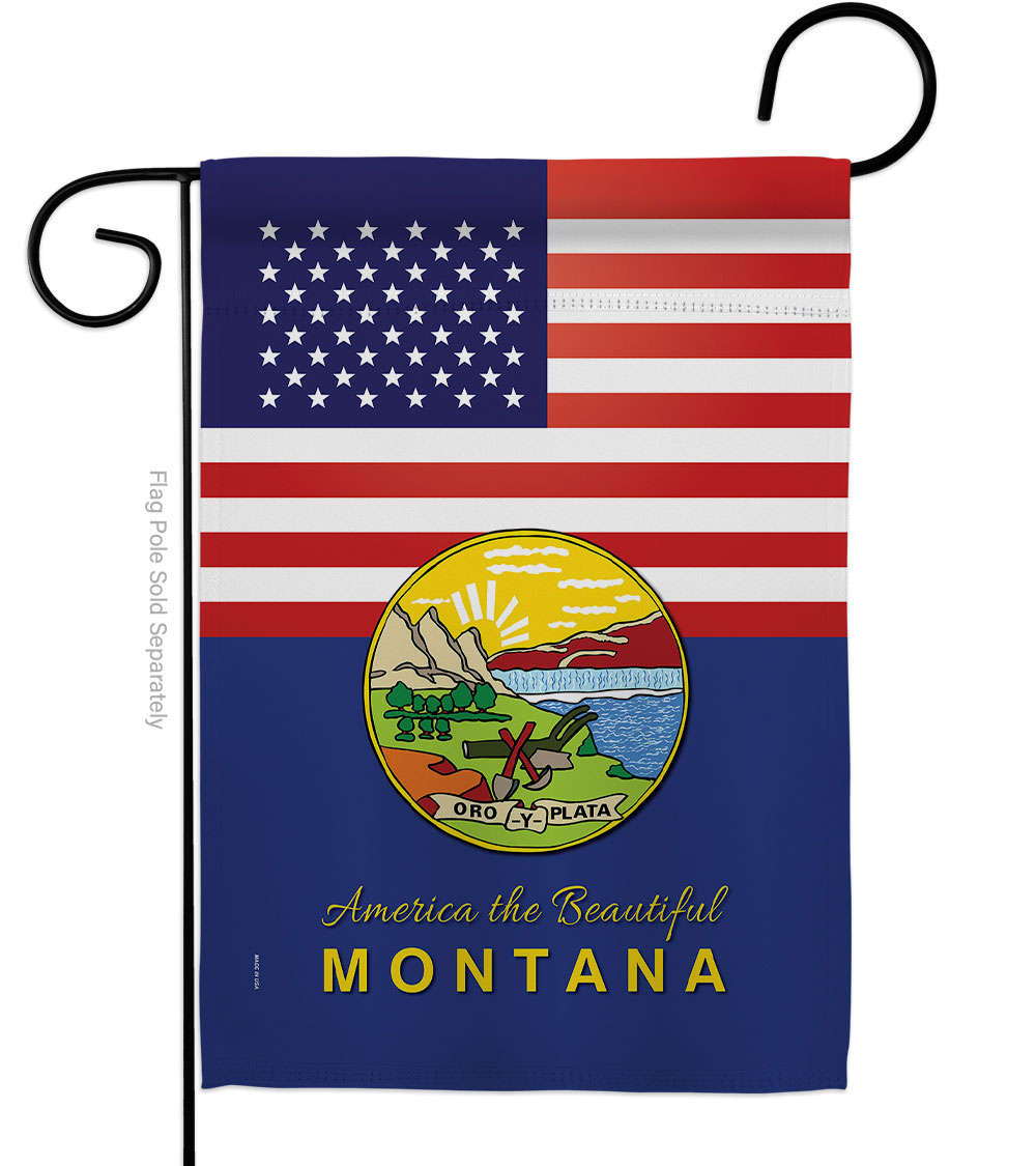 G142578-BO 13 x 18.5 in. USA Montana American State Vertical Garden Flag with Double-Sided House Decoration Banner Yard Gift