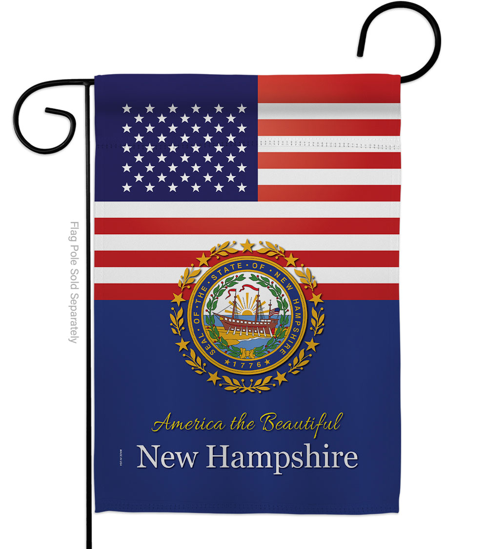 G142581-BO 13 x 18.5 in. USA New Hampshire American State Vertical Garden Flag with Double-Sided House Decoration Banner Yard Gift