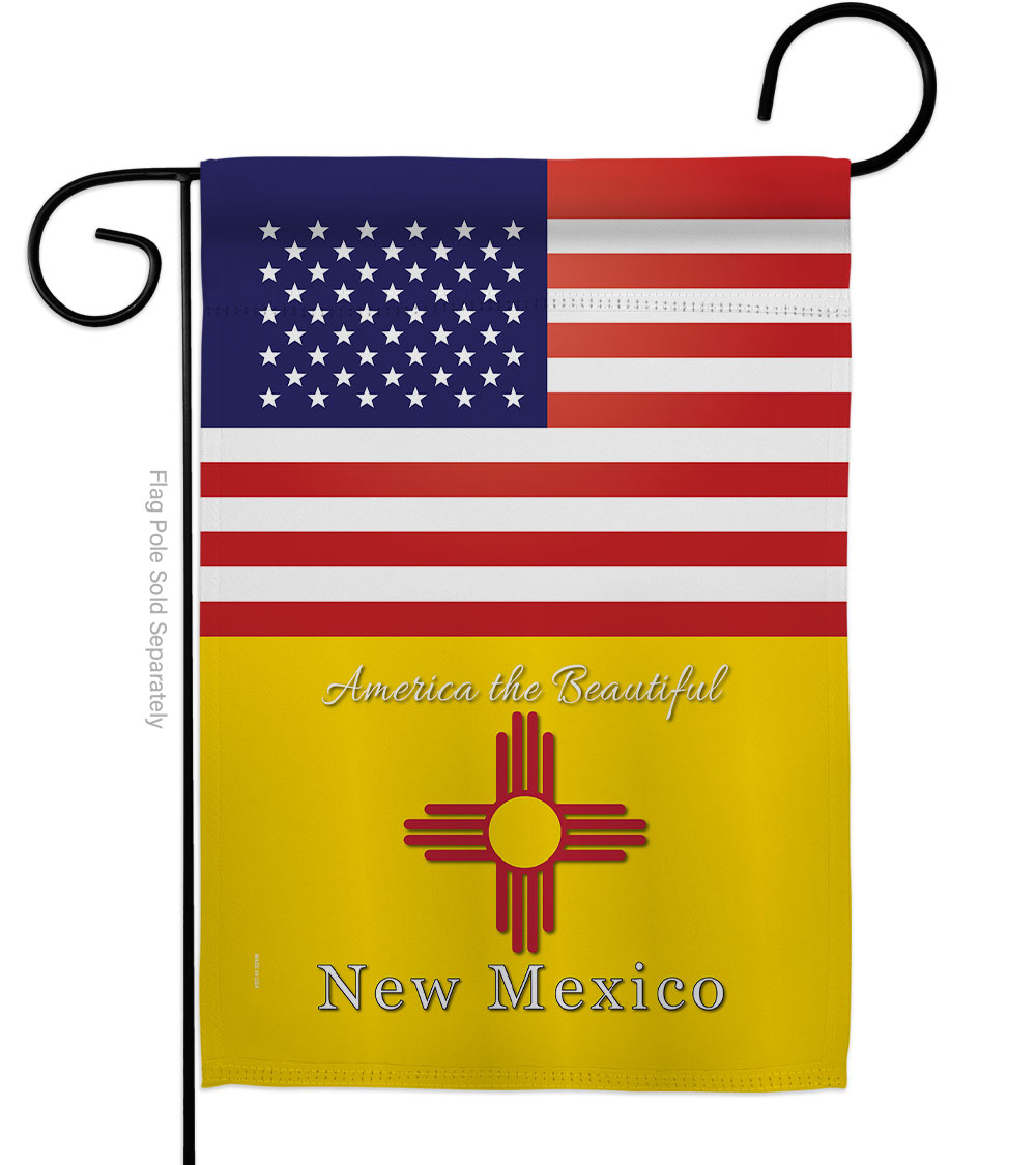 G142583-BO 13 x 18.5 in. USA New Mexico American State Vertical Garden Flag with Double-Sided House Decoration Banner Yard Gift