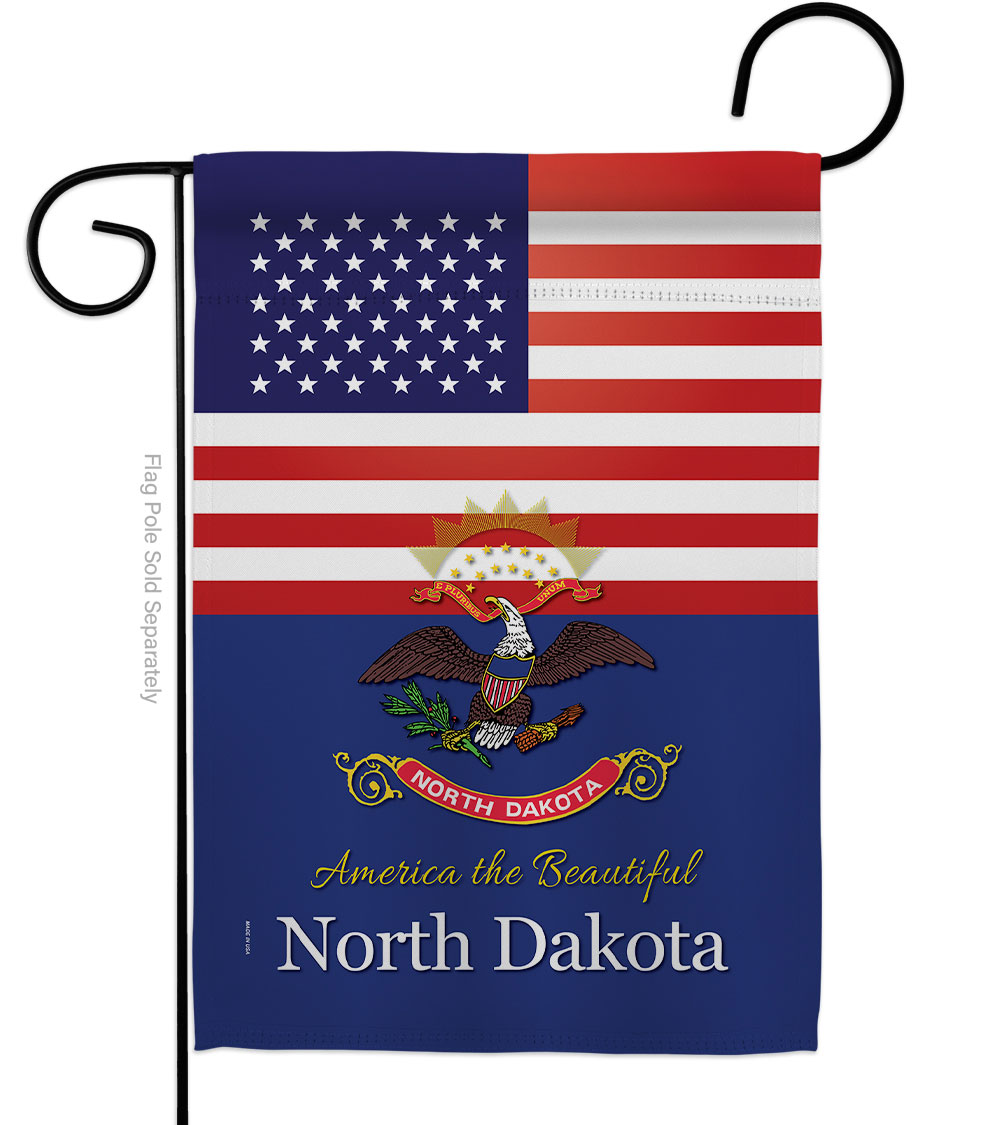 G142586-BO 13 x 18.5 in. USA North Dakota American State Vertical Garden Flag with Double-Sided House Decoration Banner Yard Gift
