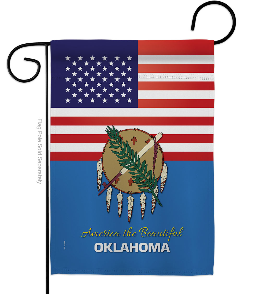 G142588-BO 13 x 18.5 in. USA Oklahoma American State Vertical Garden Flag with Double-Sided House Decoration Banner Yard Gift