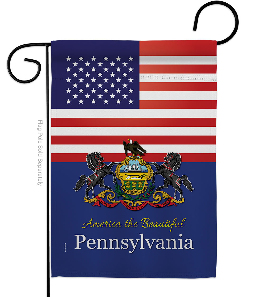 G142590-BO 13 x 18.5 in. USA Pennsylvania American State Vertical Garden Flag with Double-Sided House Decoration Banner Yard Gift