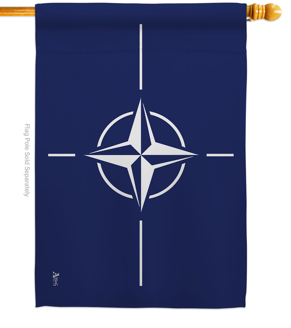 28 x 40 in. NATO Association Organization House Flag with Double-Sided Horizontal Decoration Banner Garden Yard Gift
