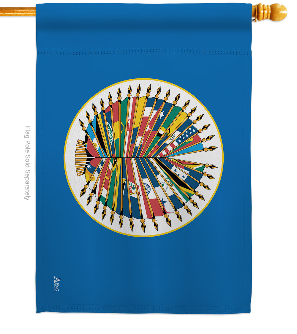 28 x 40 in. Organization of American State Association House Flag with Double-Sided Horizontal Decoration Banner Garden Yard Gift
