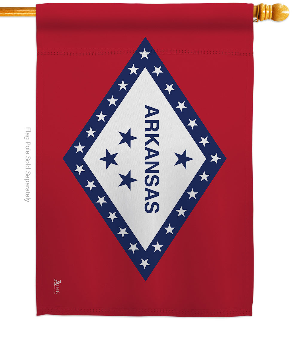 28 x 40 in. Arkansas American State House Flag with Double-Sided Horizontal Decoration Banner Garden Yard Gift