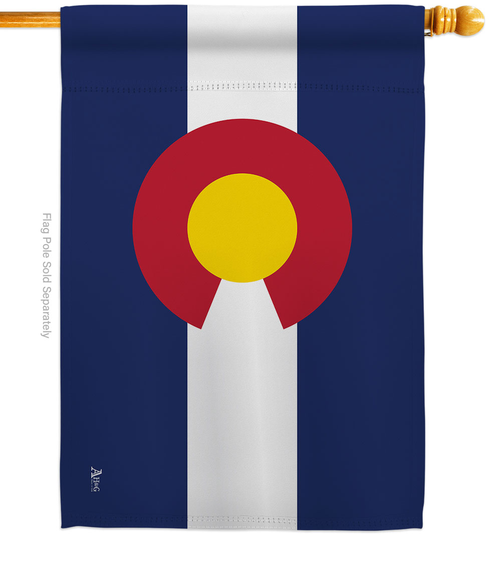 28 x 40 in. Colorado American State House Flag with Double-Sided Horizontal Decoration Banner Garden Yard Gift