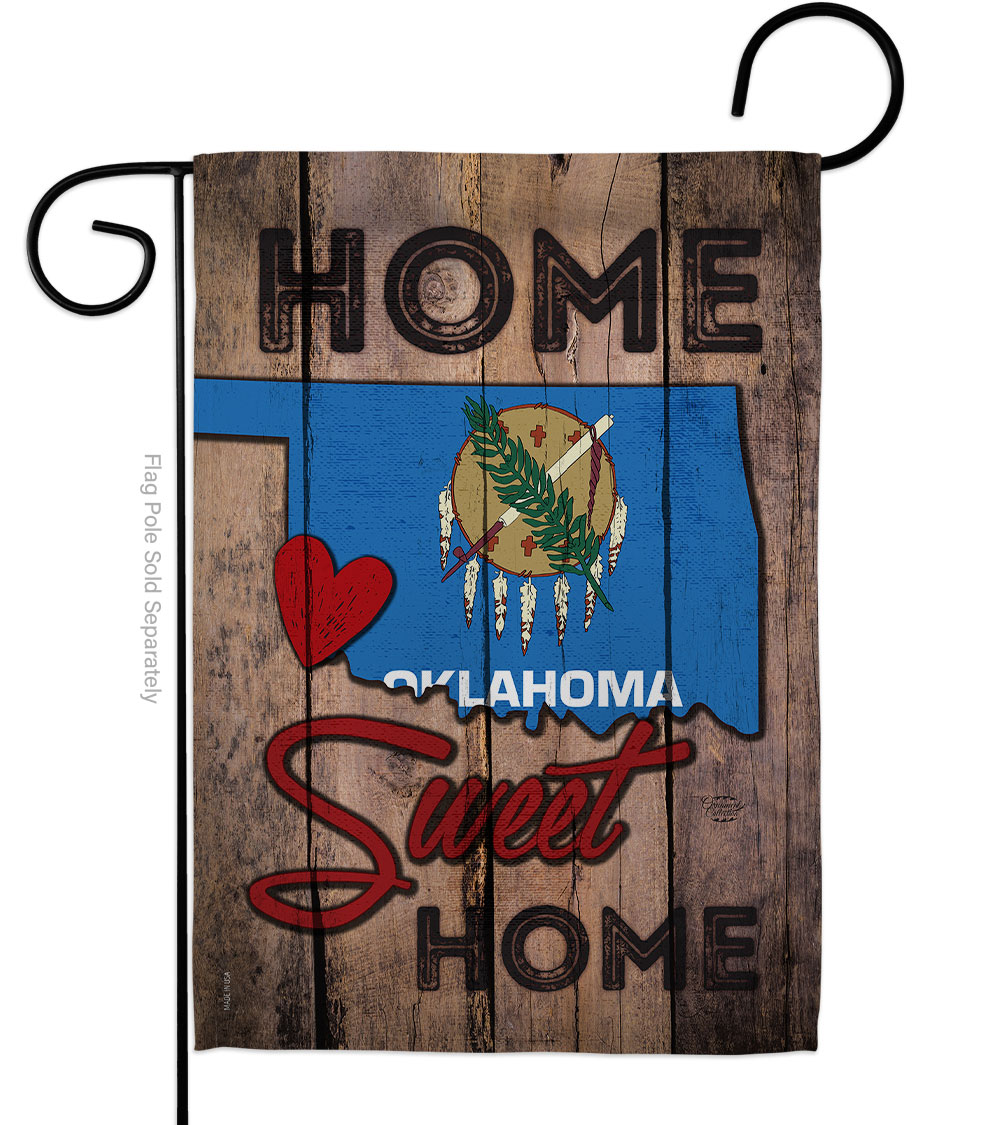 G191127-BO 13 x 18.5 in. State Oklahoma Home Sweet American State Vertical Garden Flag with Double-Sided House Decoration Banner Yard Gift