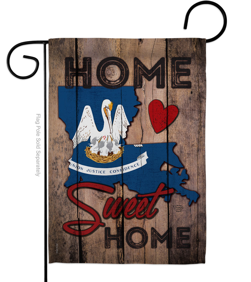 G191130-BO 13 x 18.5 in. State Louisiana Home Sweet American State Vertical Garden Flag with Double-Sided House Decoration Banner Yard Gift