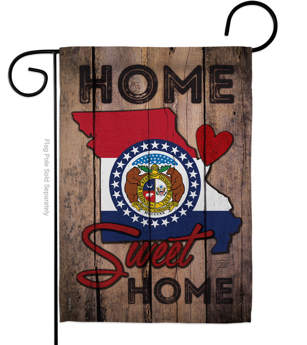 G191131-BO 13 x 18.5 in. State Missouri Home Sweet American State Vertical Garden Flag with Double-Sided House Decoration Banner Yard Gift