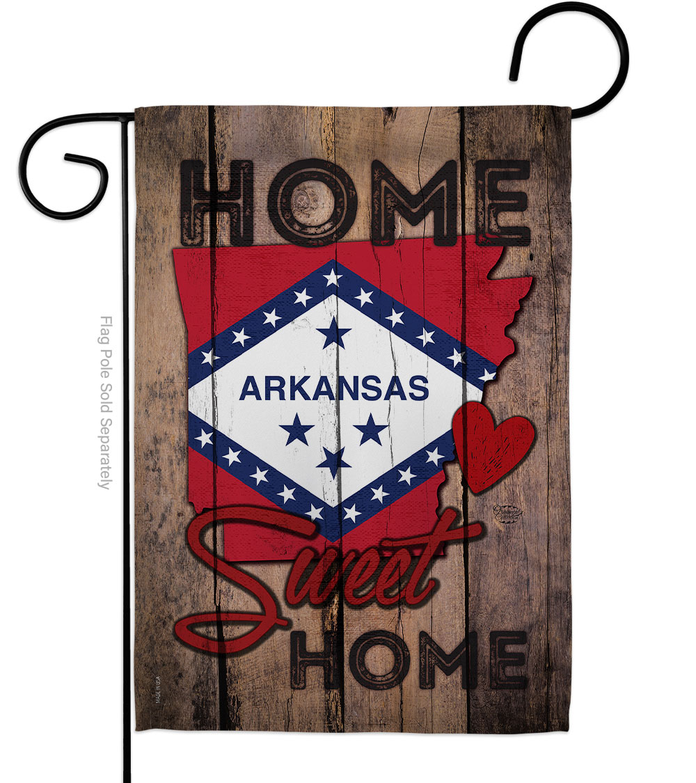 G191132-BO 13 x 18.5 in. State Arkansas Home Sweet American State Vertical Garden Flag with Double-Sided House Decoration Banner Yard Gift