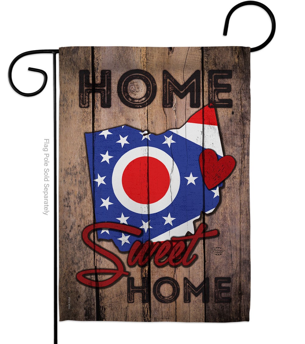 G191137-BO 13 x 18.5 in. State Ohio Home Sweet American State Vertical Garden Flag with Double-Sided House Decoration Banner Yard Gift