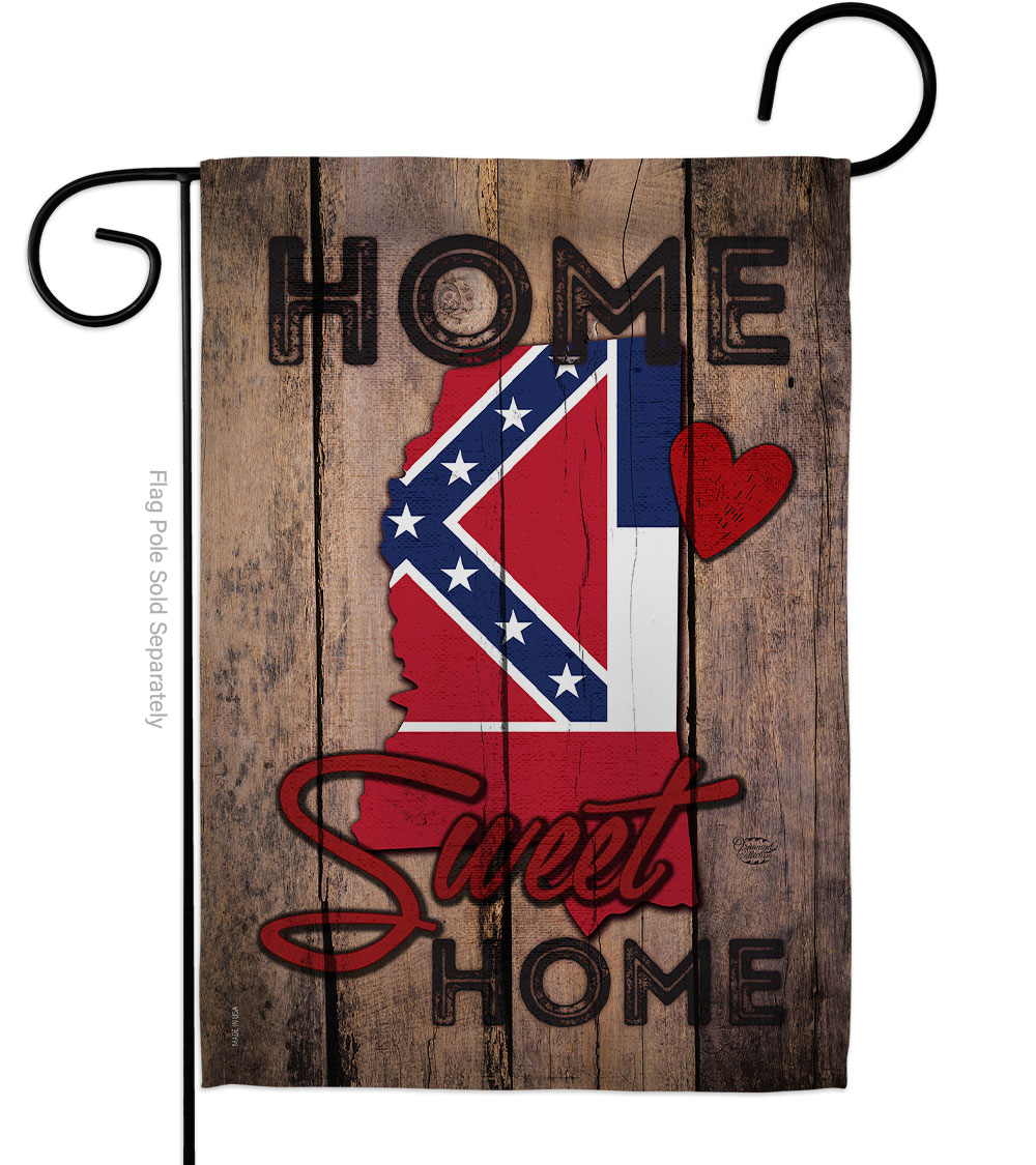G191138-BO 13 x 18.5 in. State Mississippi Home Sweet American State Vertical Garden Flag with Double-Sided House Decoration Banner Yard Gift